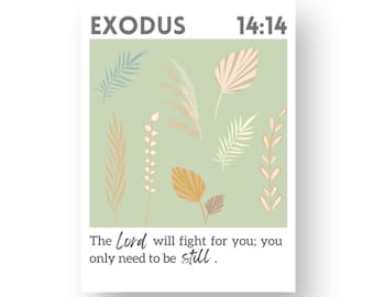 Bible Verse Christian Family Wall Decor - Botantical Scripture Wall Art with Aesthetic Eucalyptus and Jesus Focus , 8x10 Inch