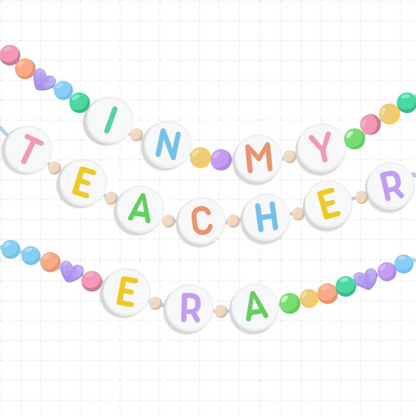 In My Teacher Era Friendship Bracelet SVG, rainbow Teacher Era, Back To School, Teacher Appreciation, Teacher Gift, Instant Download