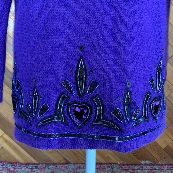 Vintage 90s Silk/Angora Blend Sequined Sweater - image 6