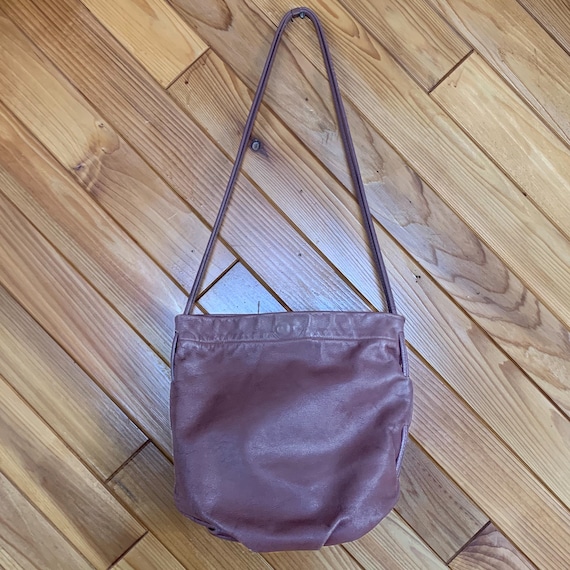 Vintage 80s Mauve Halston Bucket Bag - image 2