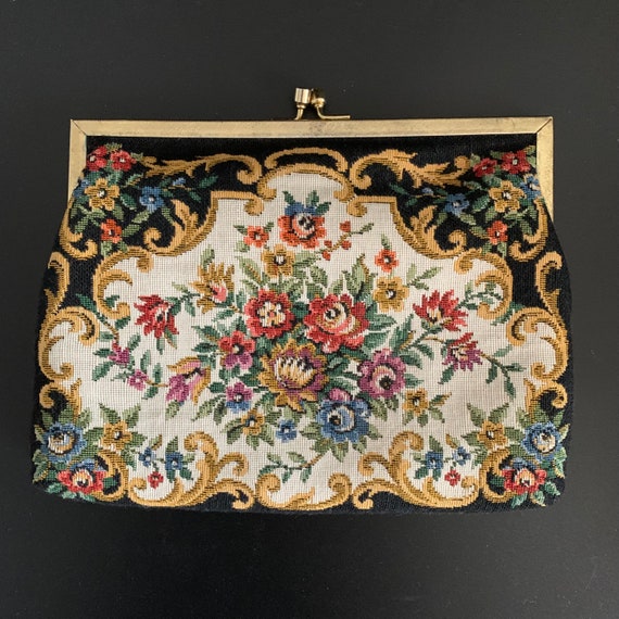 Vintage Floral Tapestry Clutch/Handbag - image 4