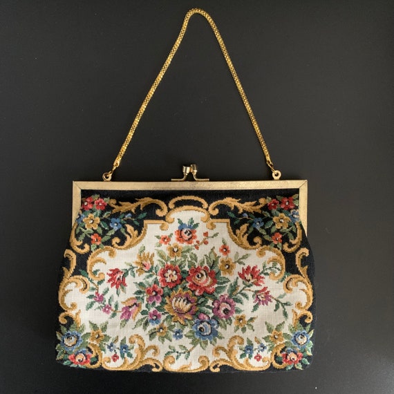 Vintage Floral Tapestry Clutch/Handbag - image 1
