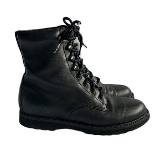 Vintage Y2K Black Rockport Leather Combat Boots. - image 1