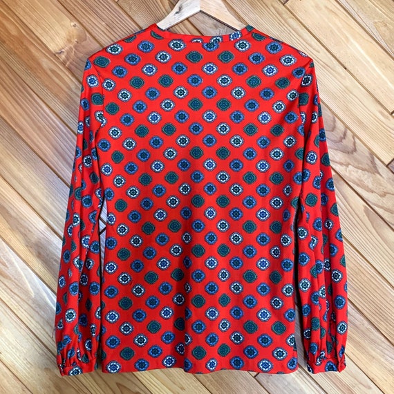 Vintage 70s Red Medallion Blouse - image 7