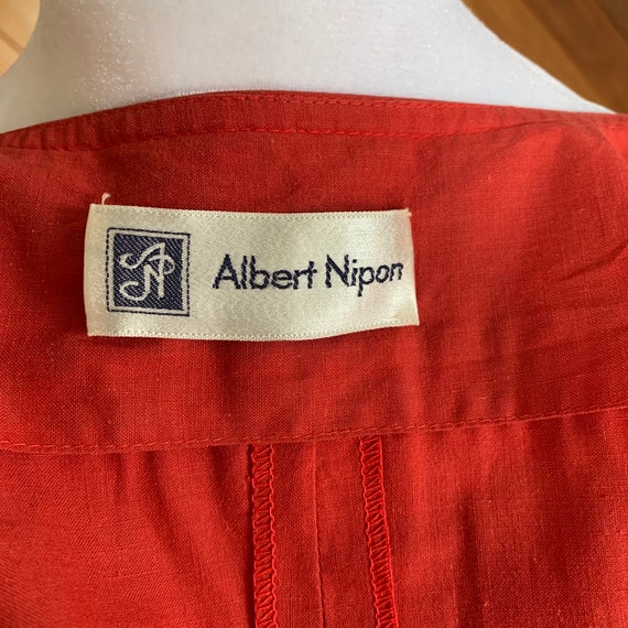 Vintage 70s Albert Nipon Cotton Wrap Dress with R… - image 6