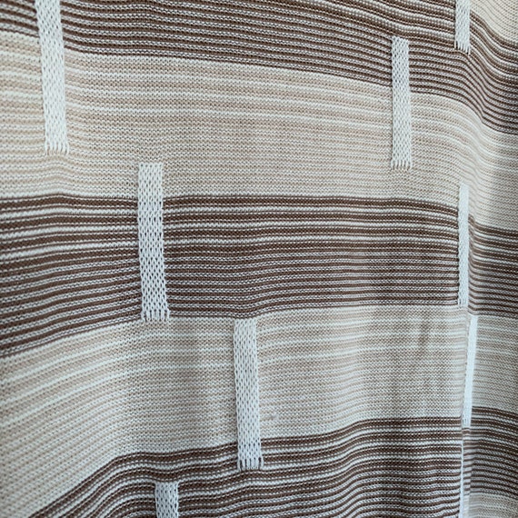 Vintage 70s/80s Woven Striped Cotton Blend Polo - image 3