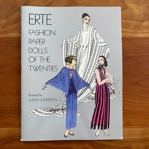 Bambole di carta vintage degli anni '70 di Erte Fashion degli anni '20 di Susan Johnston