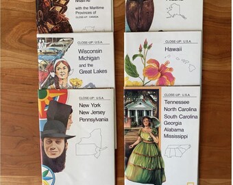 Vintage 80er Jahre National Geographic USA Twelve Landkarten Bundle