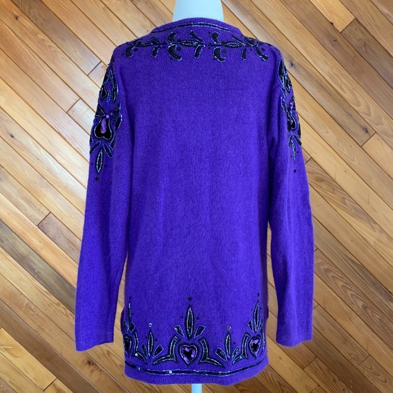 Vintage 90s Silk/Angora Blend Sequined Sweater - image 3
