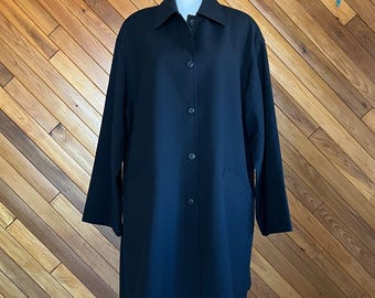 Vintage 80s Navy Oversized Fine Wool Jacket Coat