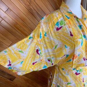 Vintage 70s/80s Deadstock Raoul Yellow Abstract Dress image 4