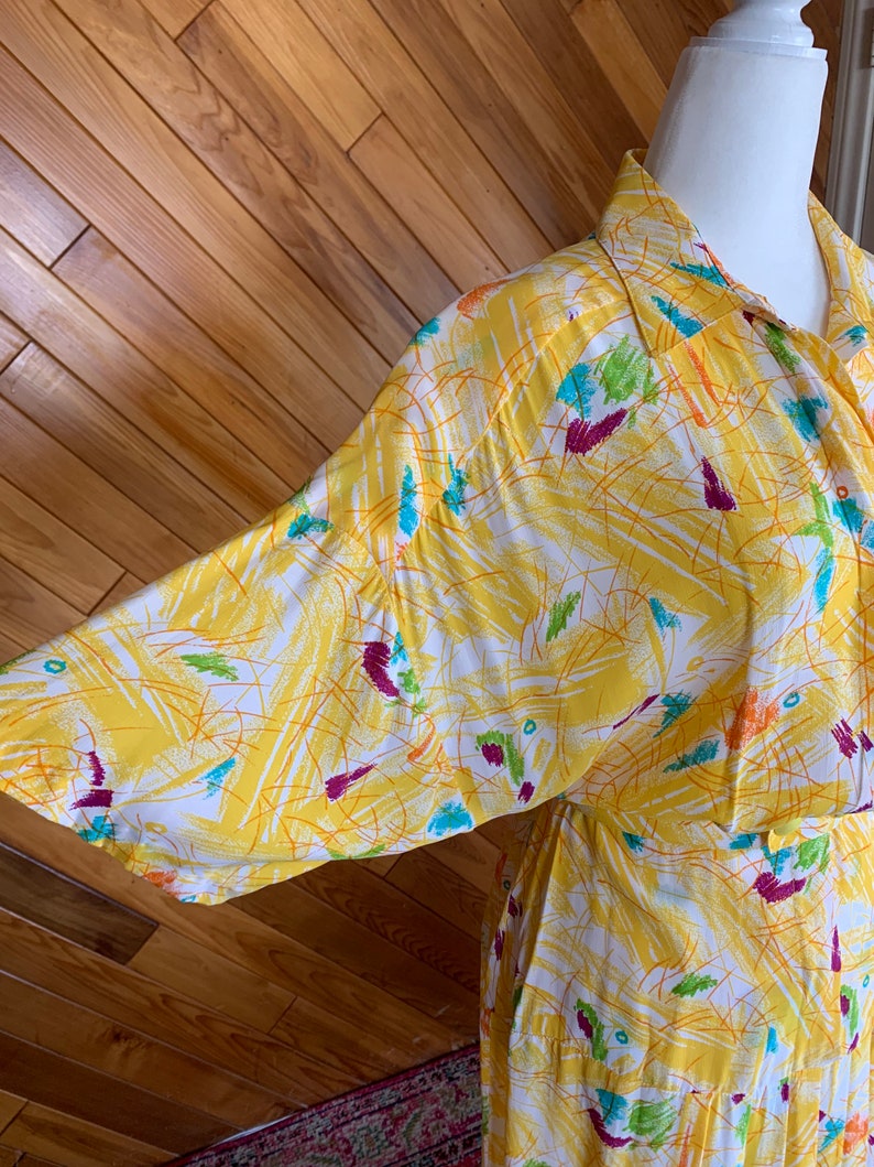 Vintage 70s/80s Deadstock Raoul Yellow Abstract Dress image 4