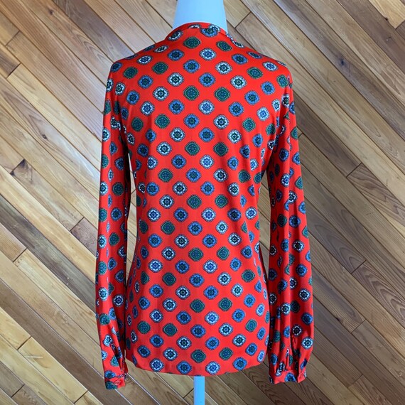 Vintage 70s Red Medallion Blouse - image 4