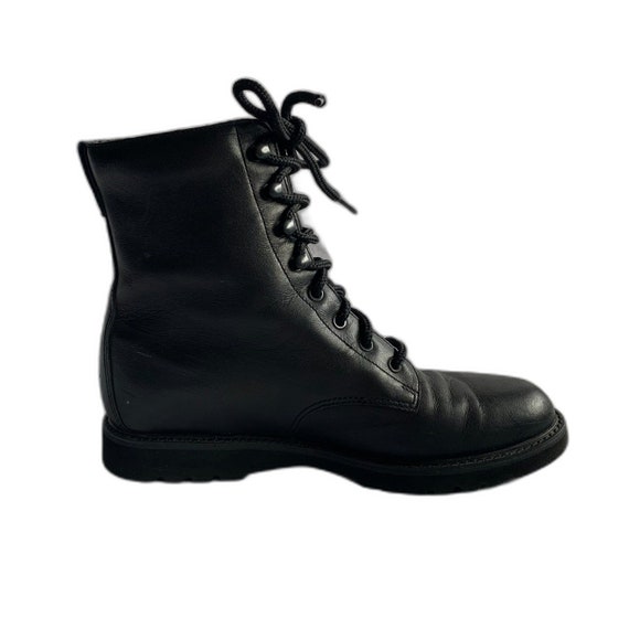 Vintage Y2K Black Rockport Leather Combat Boots. - image 2