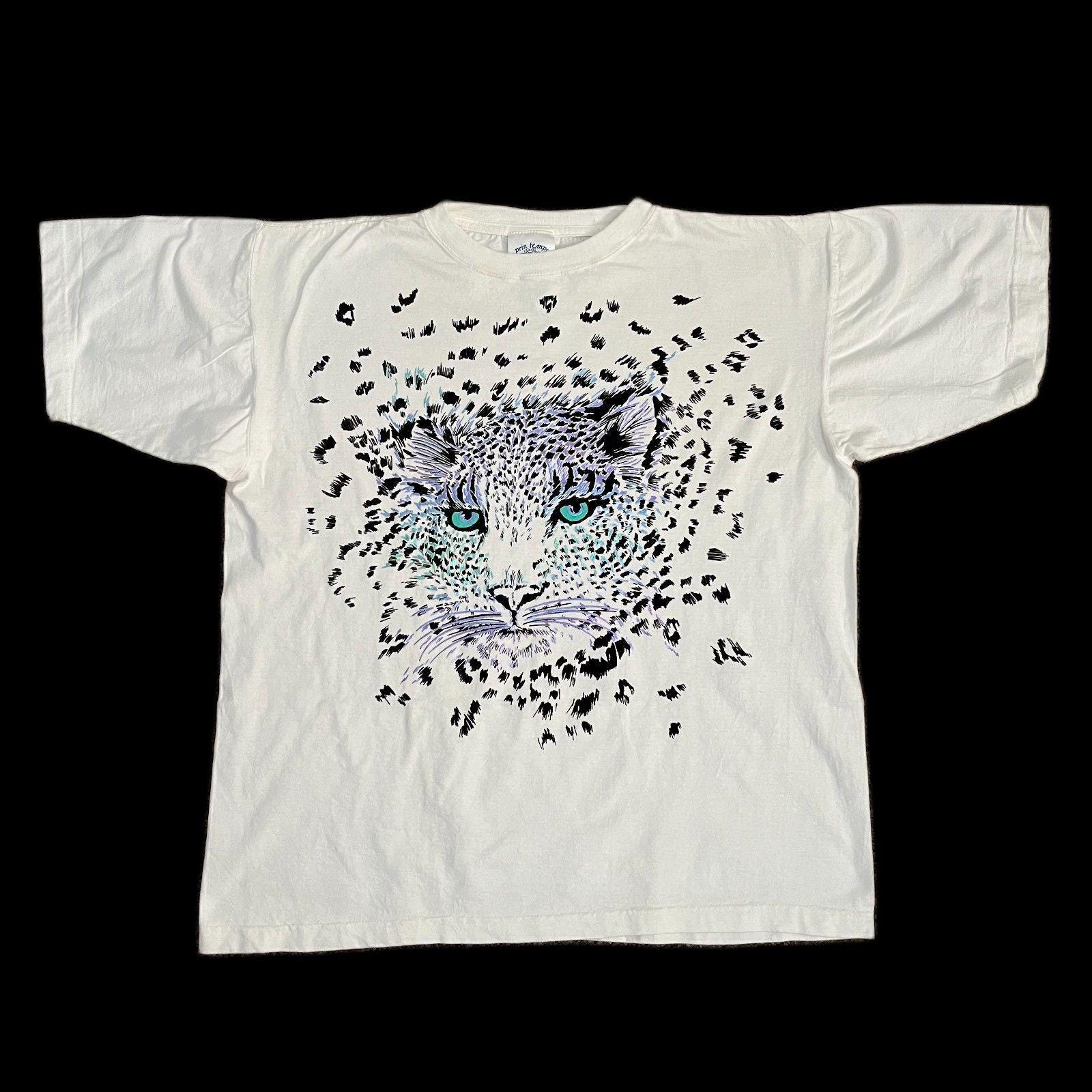 Vintage 80s/90s Glittery Leopard T-shirt - Etsy