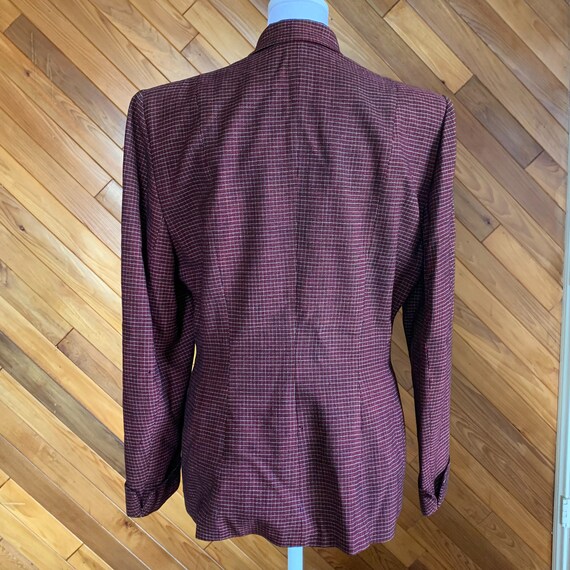 Vintage 40s/50s Burgundy Plaid Shacket - image 3