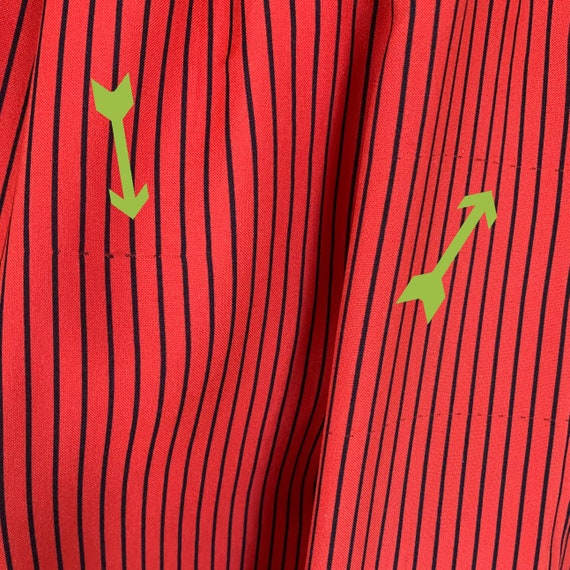 Vintage 70s Red Pinstripe Blouse - image 4