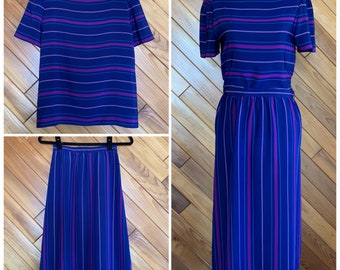 Vintange 80s Sasson Striped Two-Piece Set