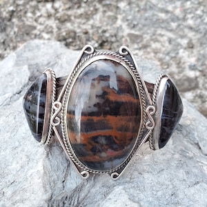 Early Navajo Petrified Wood Cuff Bracelet