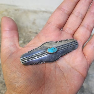 Large Vintage Navajo Turquoise Pin