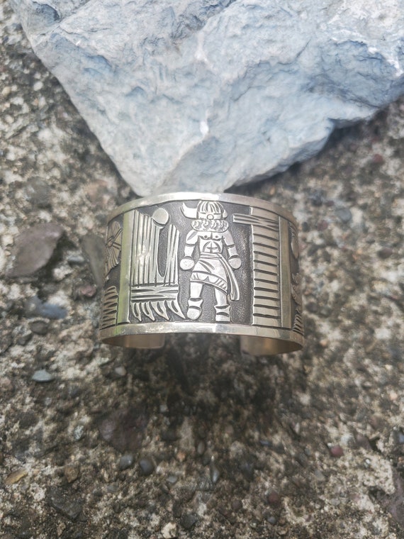 Hopi Cuff Bracelet Sayatasha Kachina Vintage Sterl