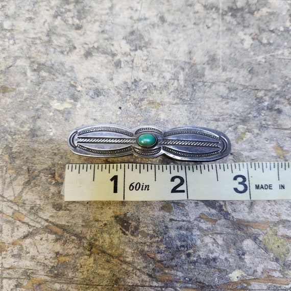 Early Navajo Turquoise Hair Clip - image 7