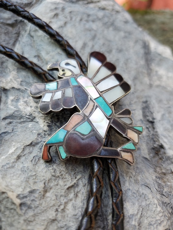 Native American Important Phillip Sekaquaptewa Vintage Hop Sterling Silver Bolo Tie Native American Important Phillip Sekaquaptewa Vintage Hop Sterling Silver Bolo Tie