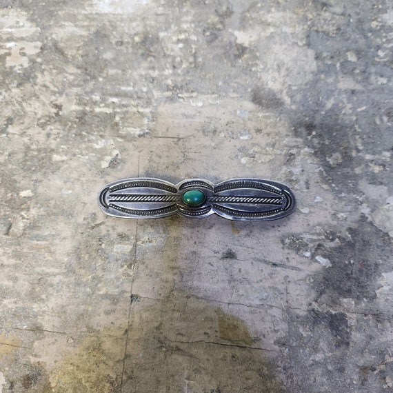Early Navajo Turquoise Hair Clip - image 1