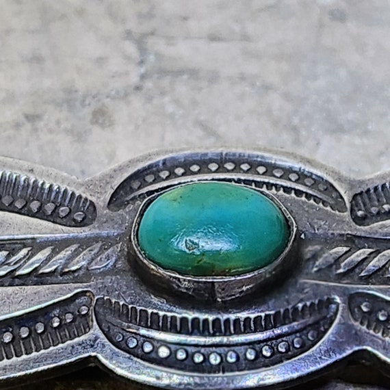 Early Navajo Turquoise Hair Clip - image 4