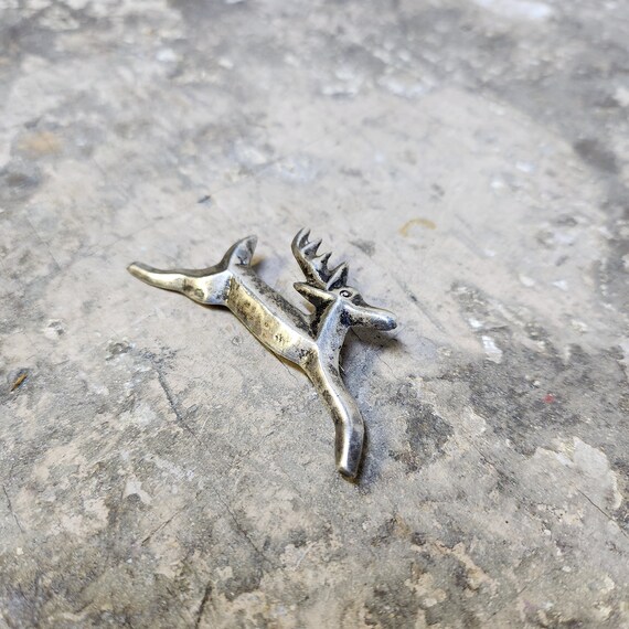 Vintage Navajo Cast Deer Pin - image 3