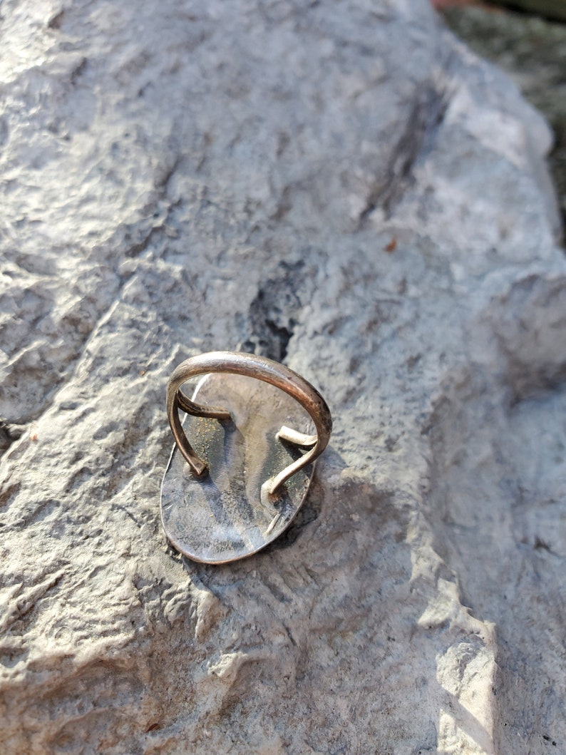 Navajo Coral Ring Sterling Silver Vintage Size 5
