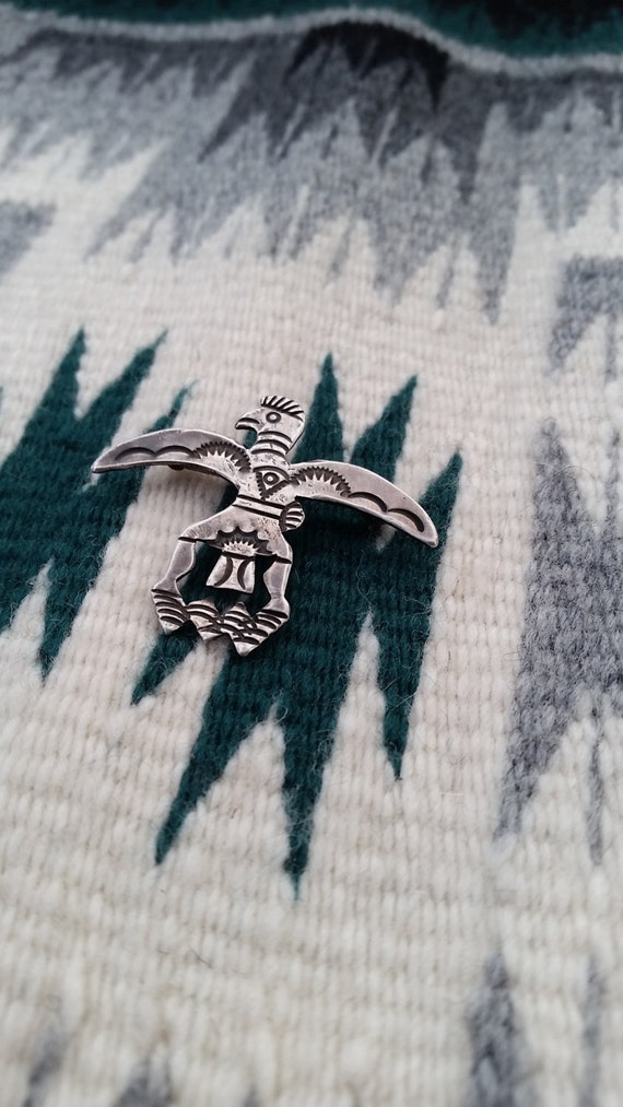 Early Navajo Coin Silver Eagle Dancer Pin - image 2