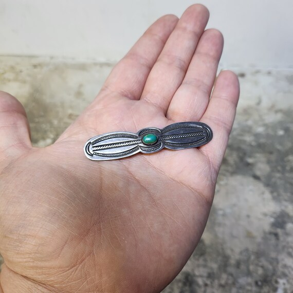 Early Navajo Turquoise Hair Clip - image 8