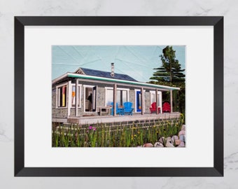 Hatchlings Hope Print, Colourful houses Halifax, North End Halifax, Paper collage art, Nova Scotia  print, Maritime art, Home Decor