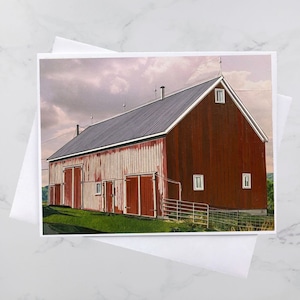 Carte de vœux West Northfield Barn 5x7, Granges de la Nouvelle-Écosse, Art collage de papier, Nouvelle-Écosse, Art maritime, Andrea Crouse, Envoie gratuit