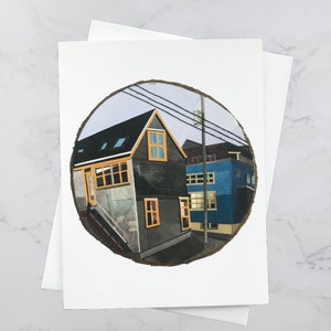 Falkland Street Greeting Card 4x6, Halifax art, North End Halifax, Paper collage art, Nova Scotia, Maritimes, Andrea Crouse, Free Shipping