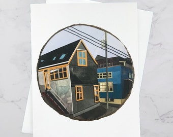 Falkland Street Greeting Card 4x6, Halifax art, North End Halifax, Paper collage art, Nova Scotia, Maritimes, Andrea Crouse, Free Shipping