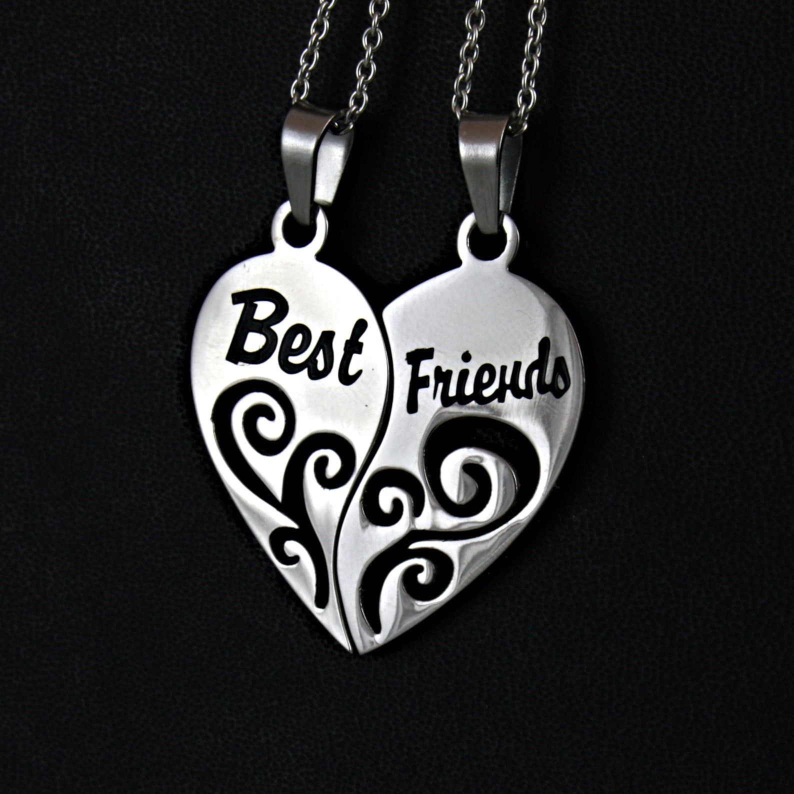 Best Friends Necklace Set 2pcs Stainless Steel Necklace Best Etsy