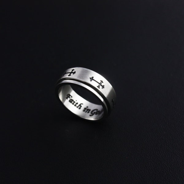 Christian Spinner Ring Men Etsy