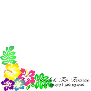 Könnte beinhalten: Eine weiße Karte mit dem Text "A note from the parents of..." und den Namen "David" und "Allison". Die Karte zeigt ein Blumendesign in der unteren linken Ecke und die Namen "Charli & Tim Transue" mit zwei Telefonnummern.