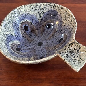 Richard Saar Signed Space Age Pottery Dish – 7” x 6.5” Speckled Glaze, Mid-Century Modern