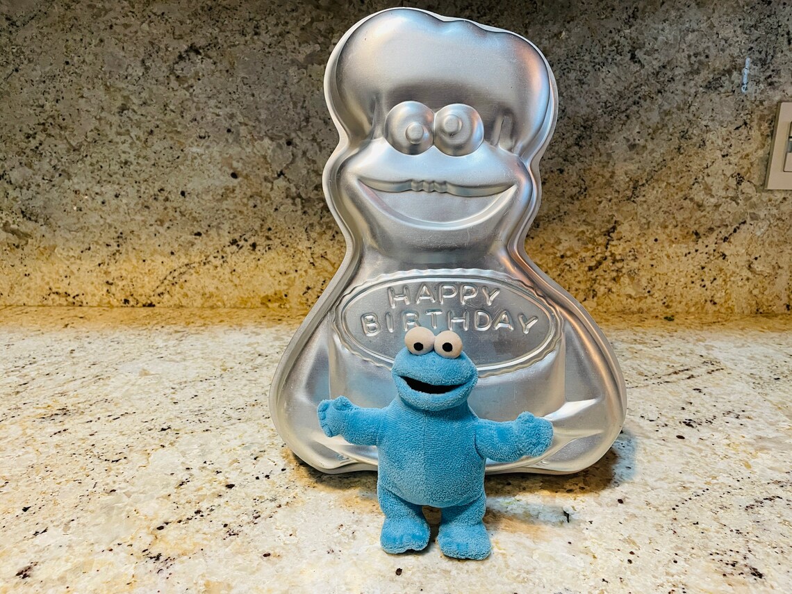 1982 Wilton Cookie Monster Cake Pan Sesame Street 3D Birthday Etsy