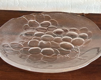 One Set of 6 Costa Boda Sweden Iconic Grape Pattern Crystal Glass