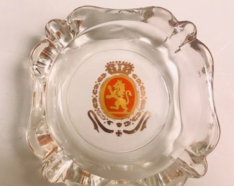 Belgium Heraldic Lion Rampant Crest, Lion Coat of Arms Elegant Ashtray Catchall