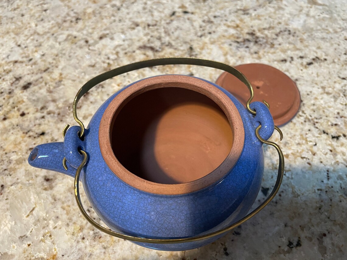 Chinese Yixing Teaware Clay Stoneware Crackle Glazed Teapot Etsy