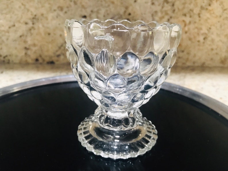 Avon Bubble Glass Sundae Cup Pedestal Crystal Serving