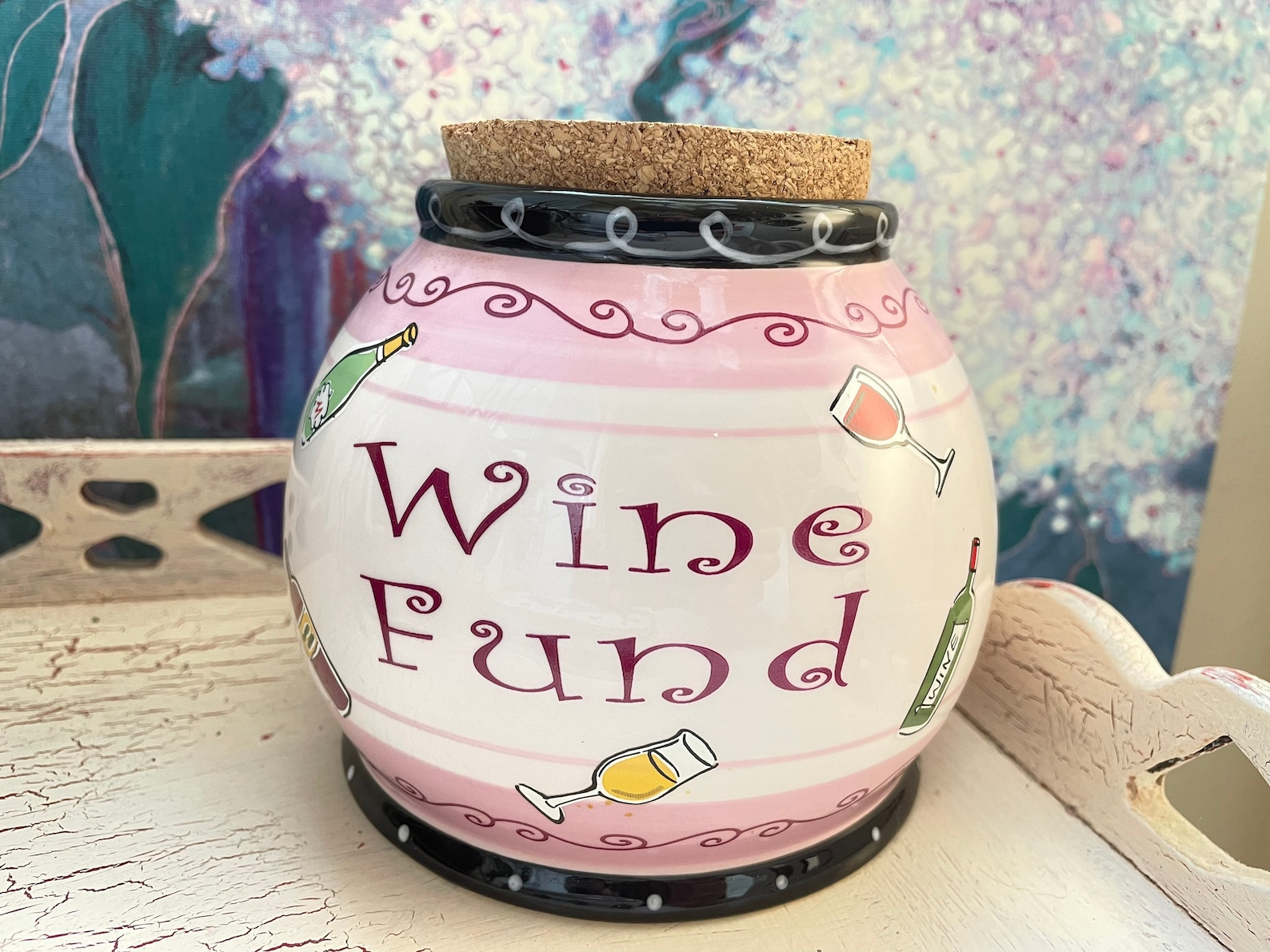 Wine Fund Adult Money Jar Funny Bank Ganz Bella Casa Etsy