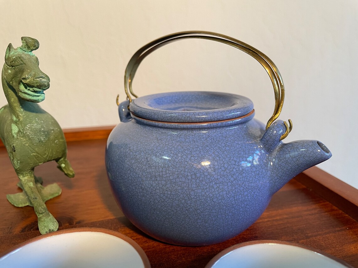 Chinese Yixing Teaware Clay Stoneware Crackle Glazed Teapot Etsy