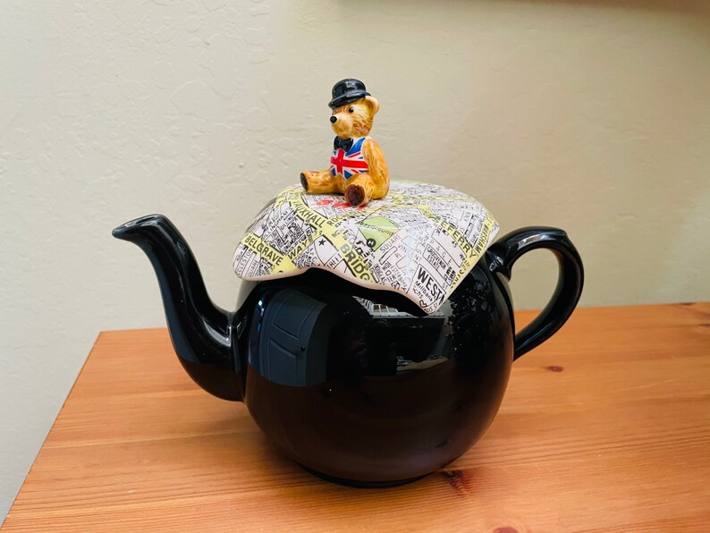 Paul Cardew Large Teapot British Map Teddy Bear Made in England Teapots