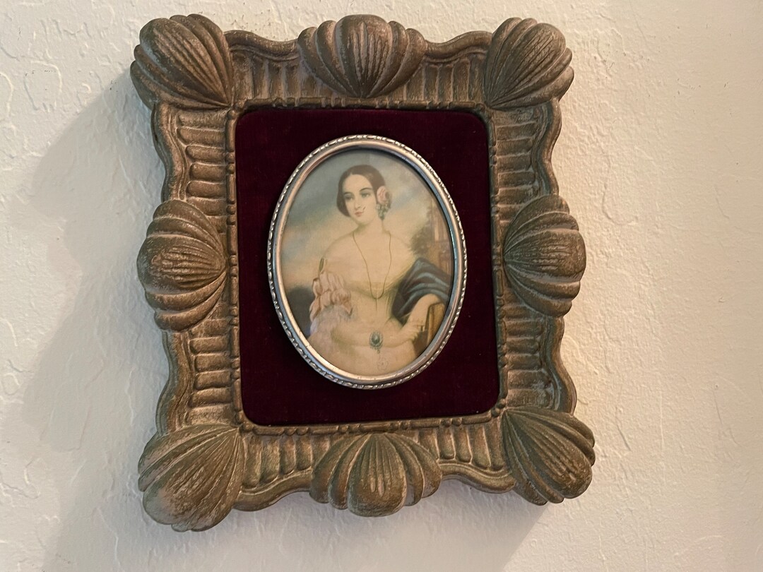 Cameo Creation Isabella Montgomery by Romney Cameo Portrait, Art Deco Picture Frame